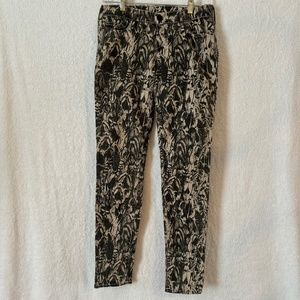 True Religion Casey Black & Tan Feathered Pattern Jeans Sz 26 - Like New!